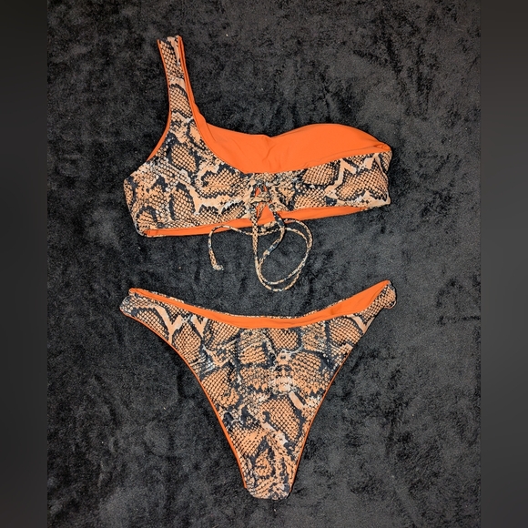 Orange & Python Print Bikini - Picture 2 of 2
